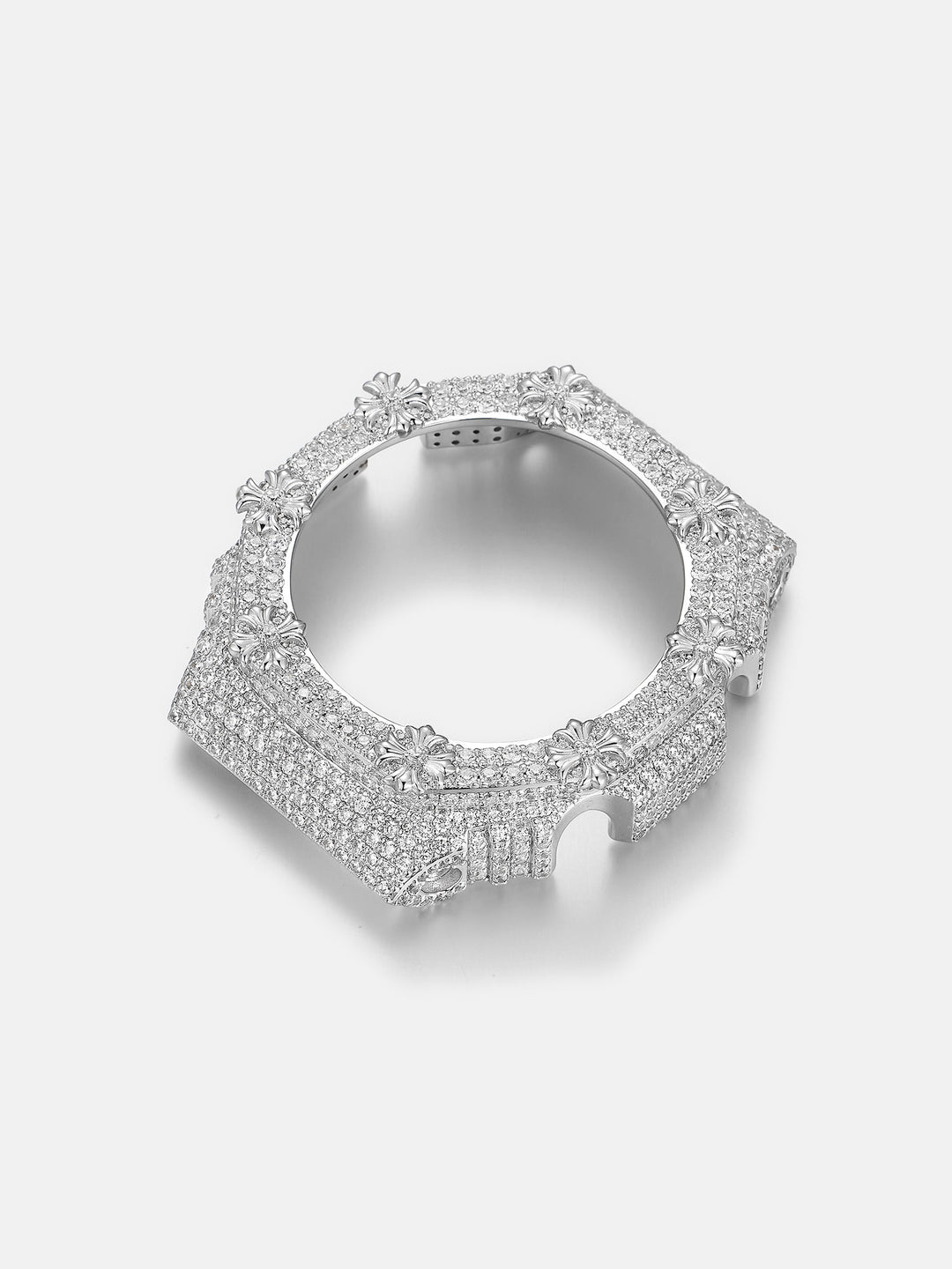 GM GBM 2100 Gothic Cross Moissanite Iced Bezel