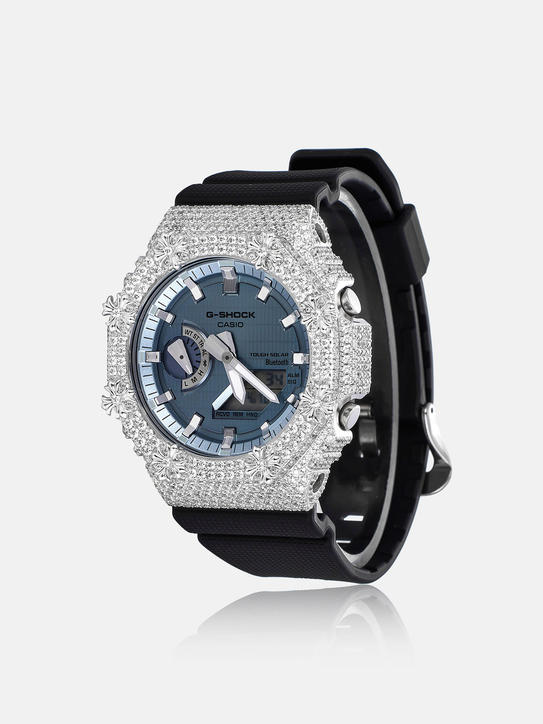 GM GBM 2100 Gothic Cross Moissanite Iced Bezel