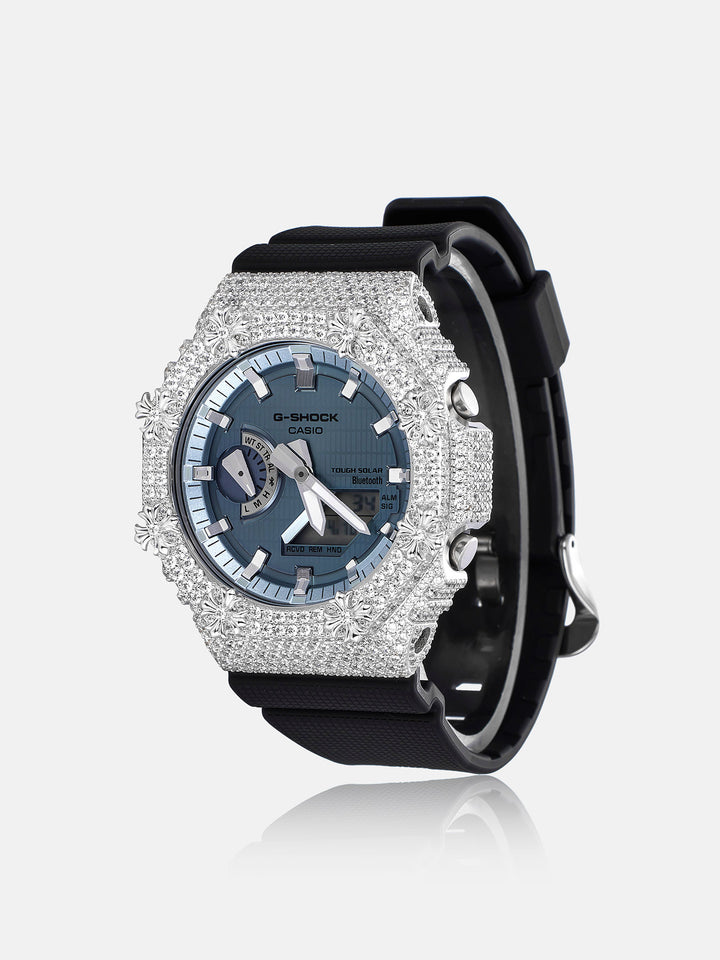 GM GBM 2100 Gothic Cross Moissanite Iced Bezel