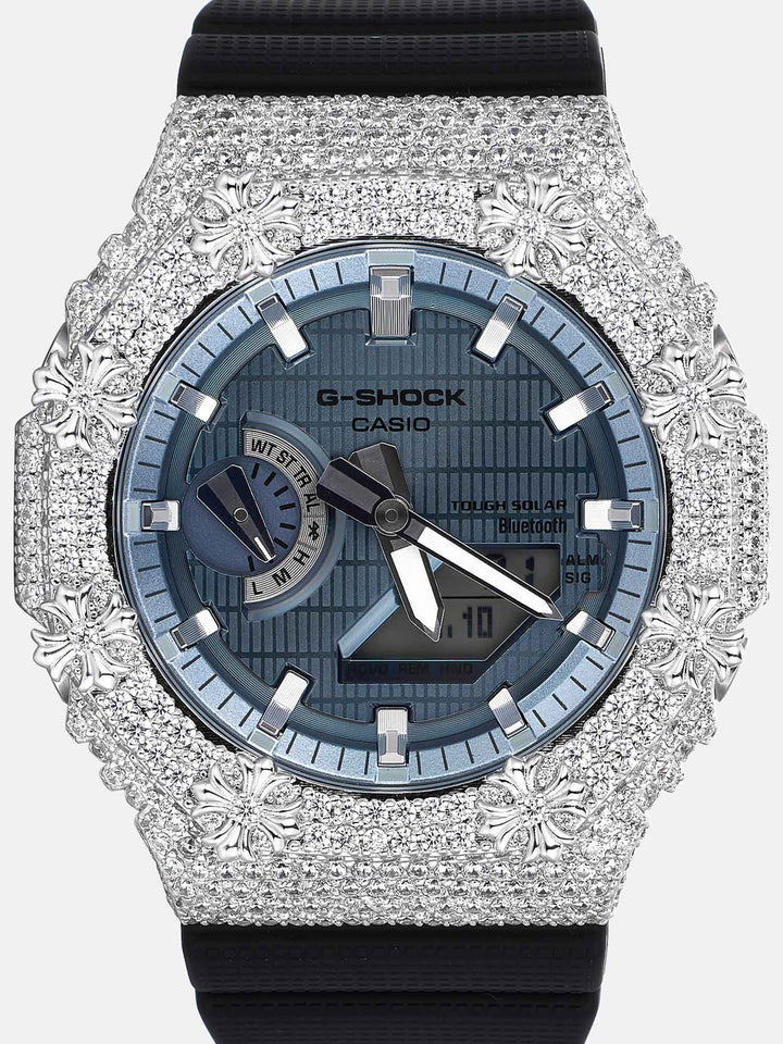 GM GBM 2100 Gothic Cross Moissanite Iced Bezel