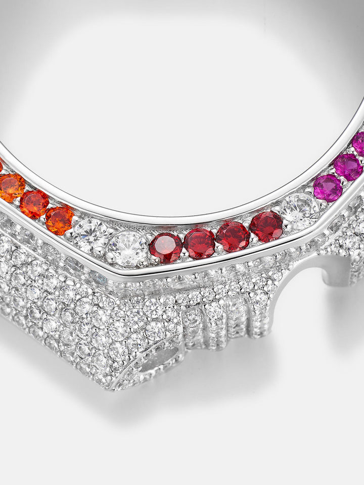 GM GBM 2100 Rainbow Gem White Moissanite Iced Bezel
