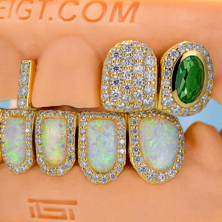 Gemstone & Opal Diamond Grillz