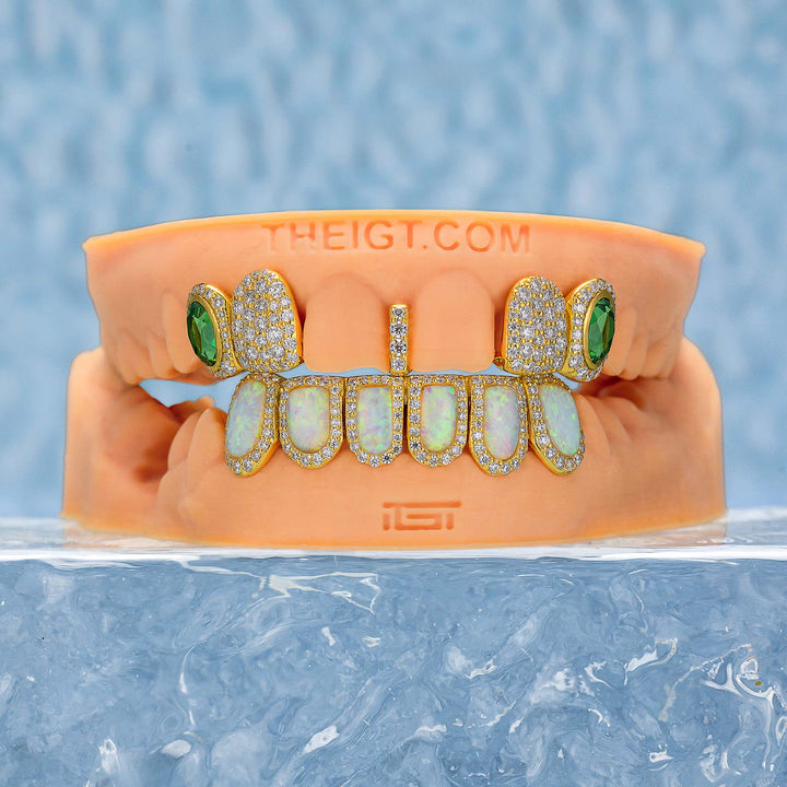 Gemstone & Opal Diamond Grillz