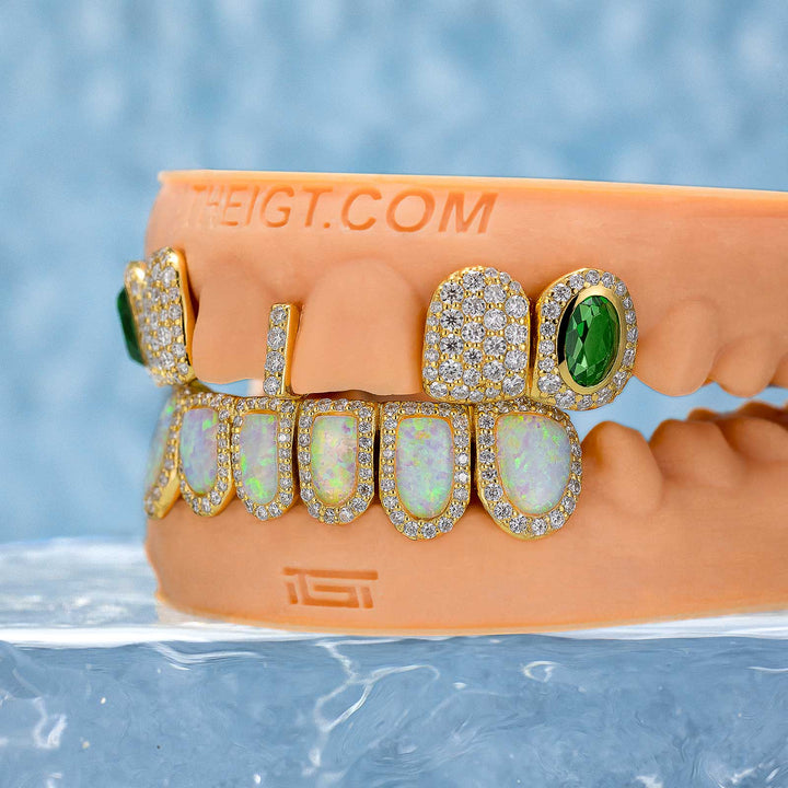 Gemstone & Opal Diamond Grillz