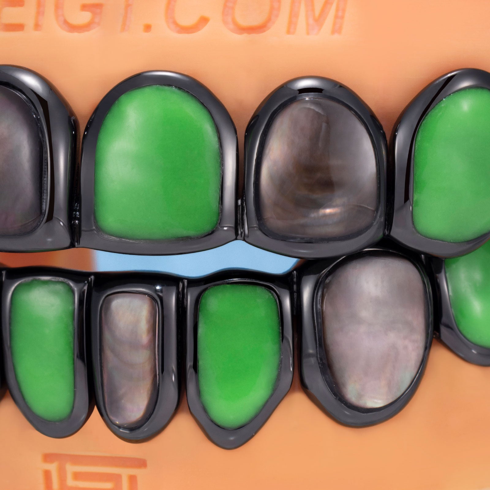 Glow-in-Dark Black Shell Grillz