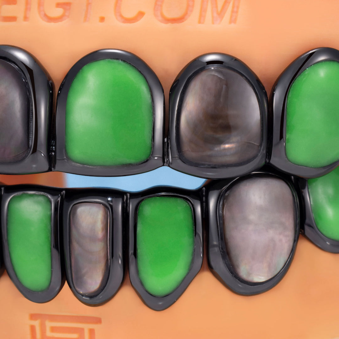 Glow-in-Dark Black Shell Grillz