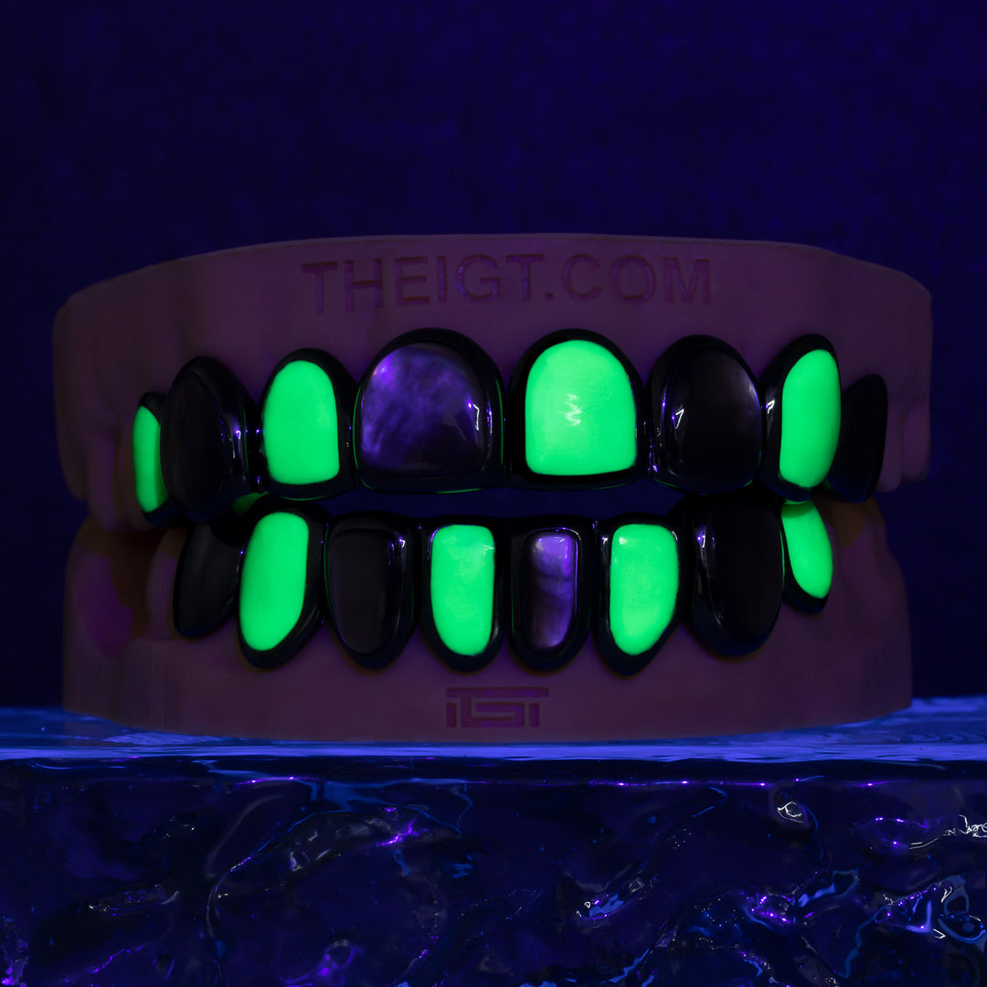 Glow-in-Dark Black Shell Grillz