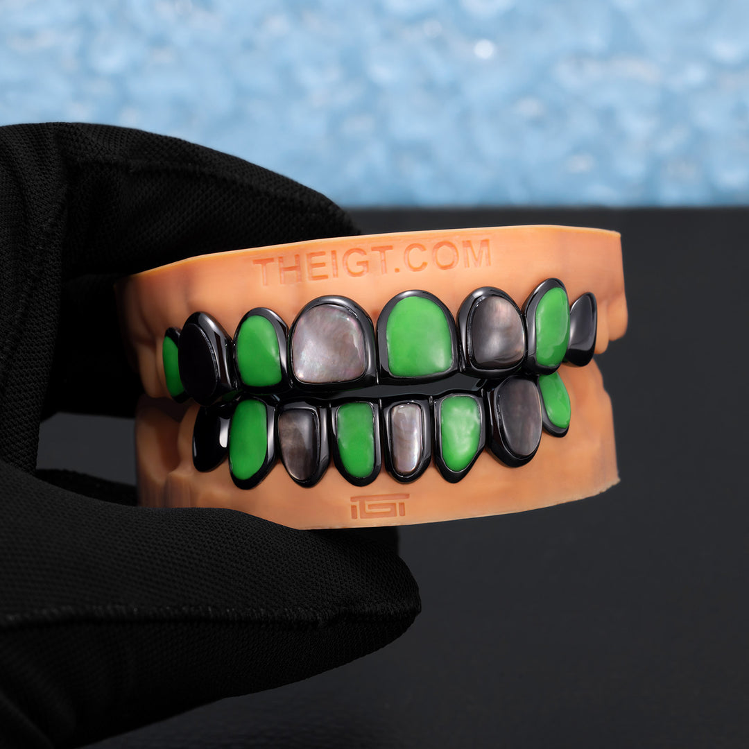 Glow-in-Dark Black Shell Grillz