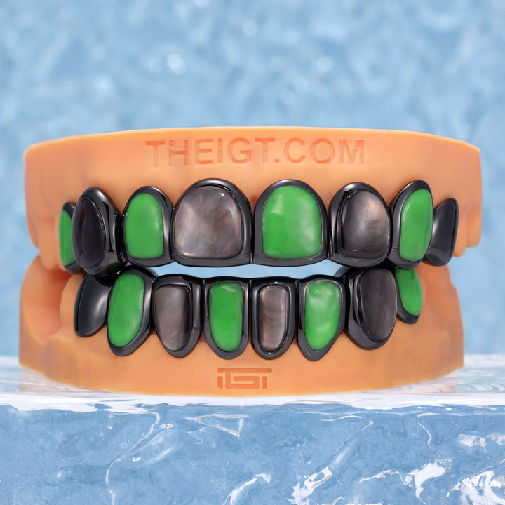 Glow-in-Dark Black Shell Grillz