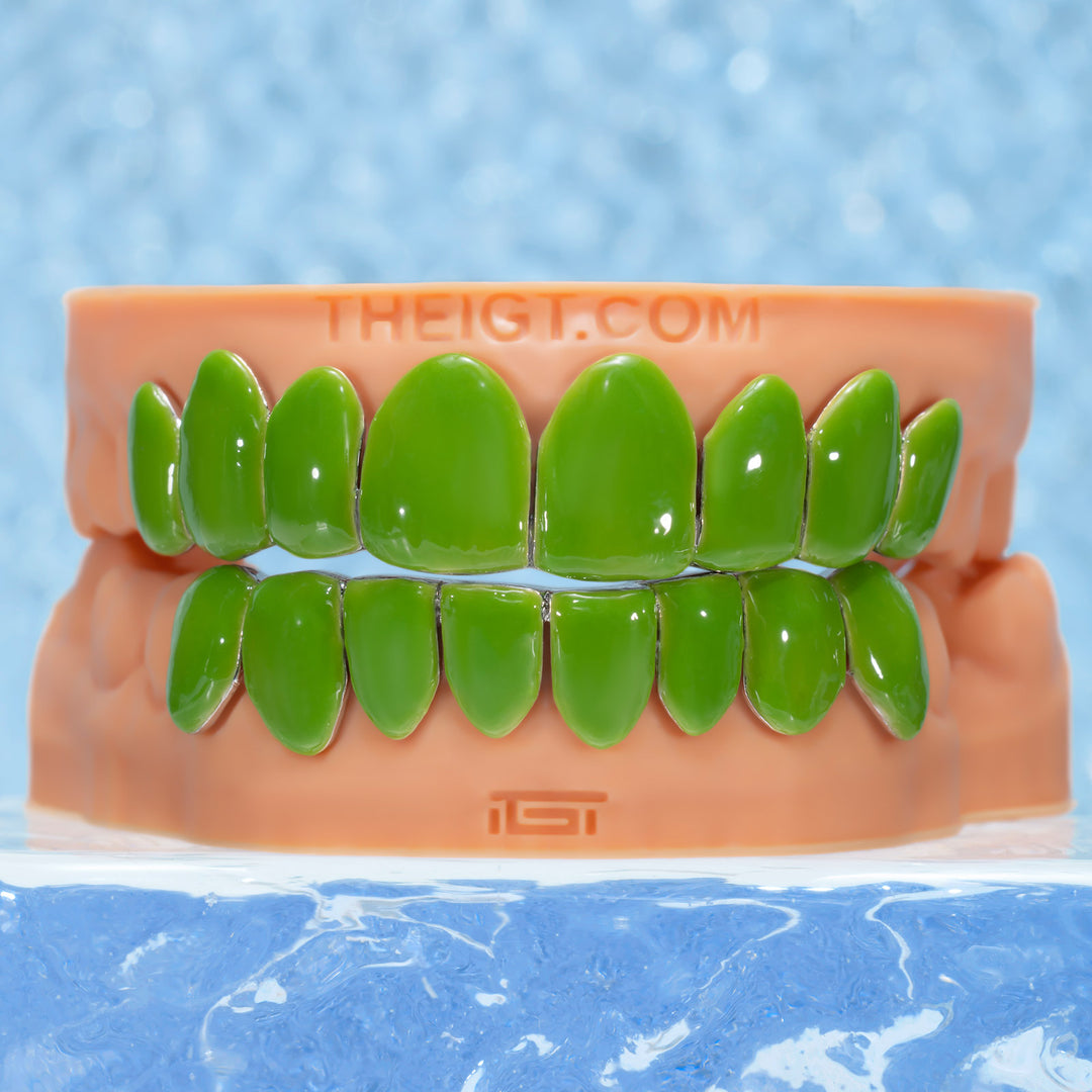 "Glow-in-the-Dark" Green Enamel Grillz