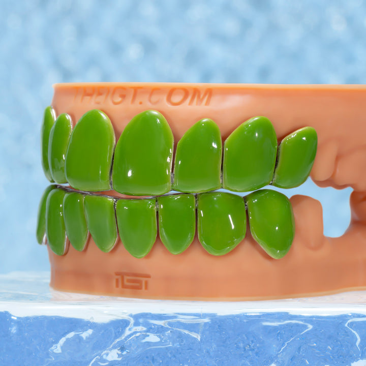 "Glow-in-the-Dark" Green Enamel Grillz