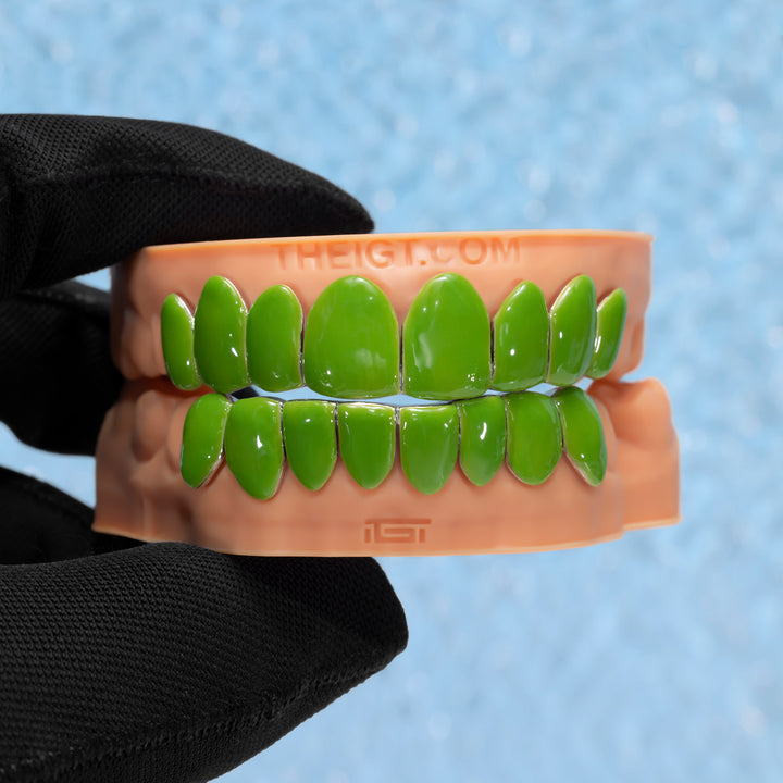 "Glow-in-the-Dark" Green Enamel Grillz