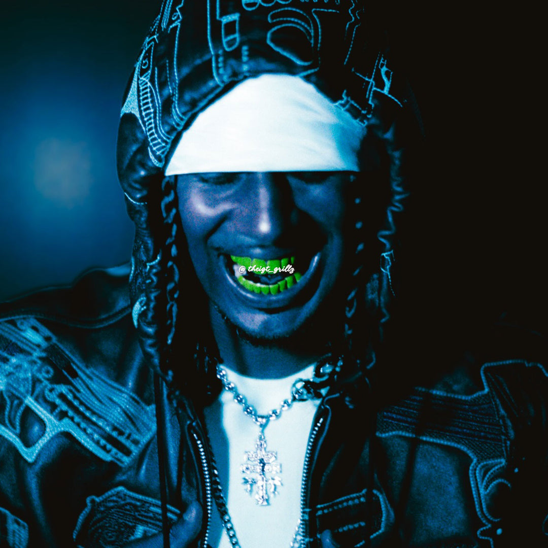 "Glow-in-the-Dark" Green Enamel Grillz