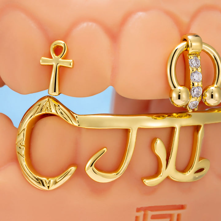 Gold Ankh & Cross Grillz