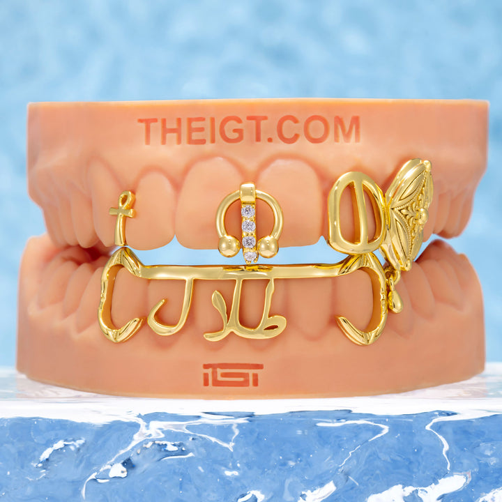 Gold Ankh & Cross Grillz