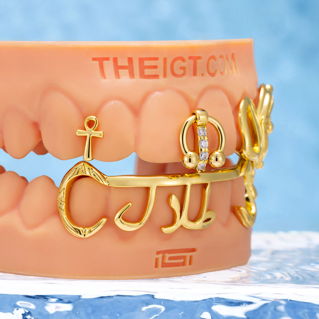 Gold Ankh & Cross Grillz