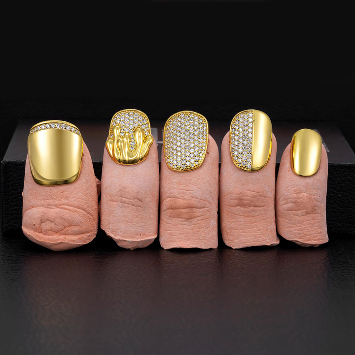 Gold Drip Hybrid Nail Set