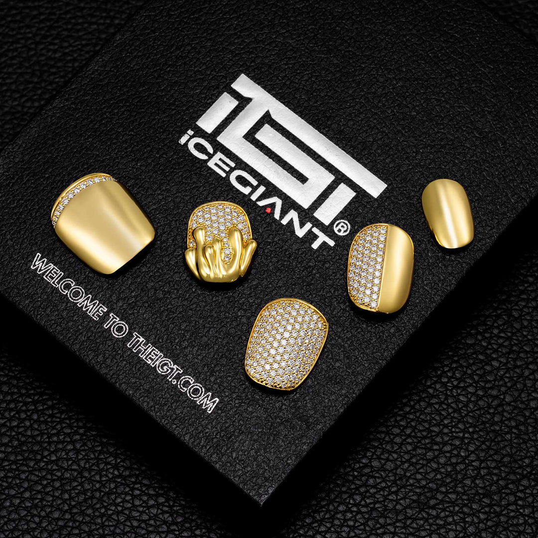 Gold Drip Hybrid Nail Set