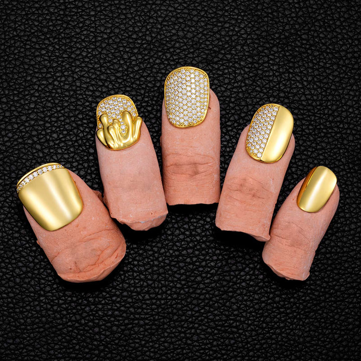 Gold Drip Hybrid Nail Set