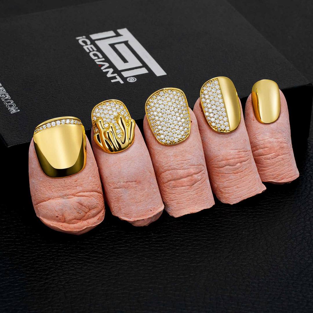 Gold Drip Hybrid Nail Set
