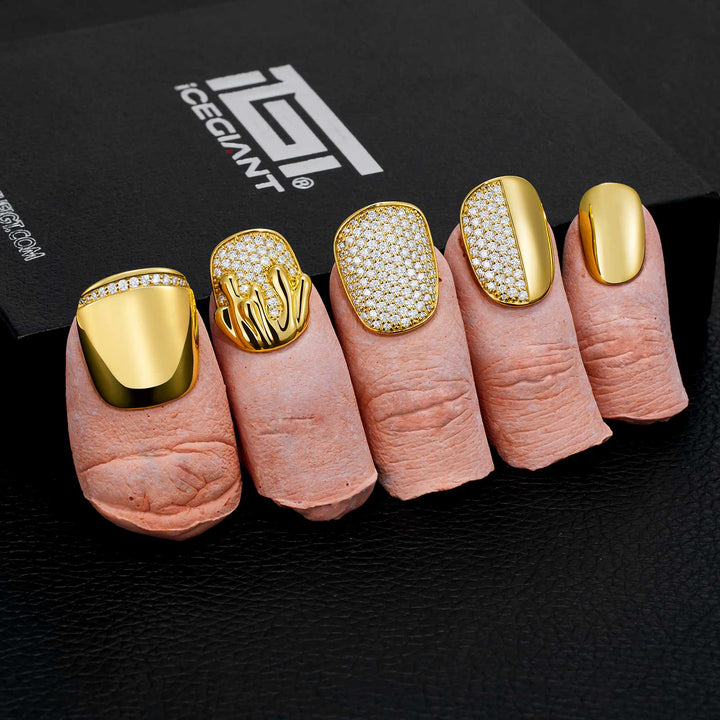 Gold Drip Hybrid Nail Set
