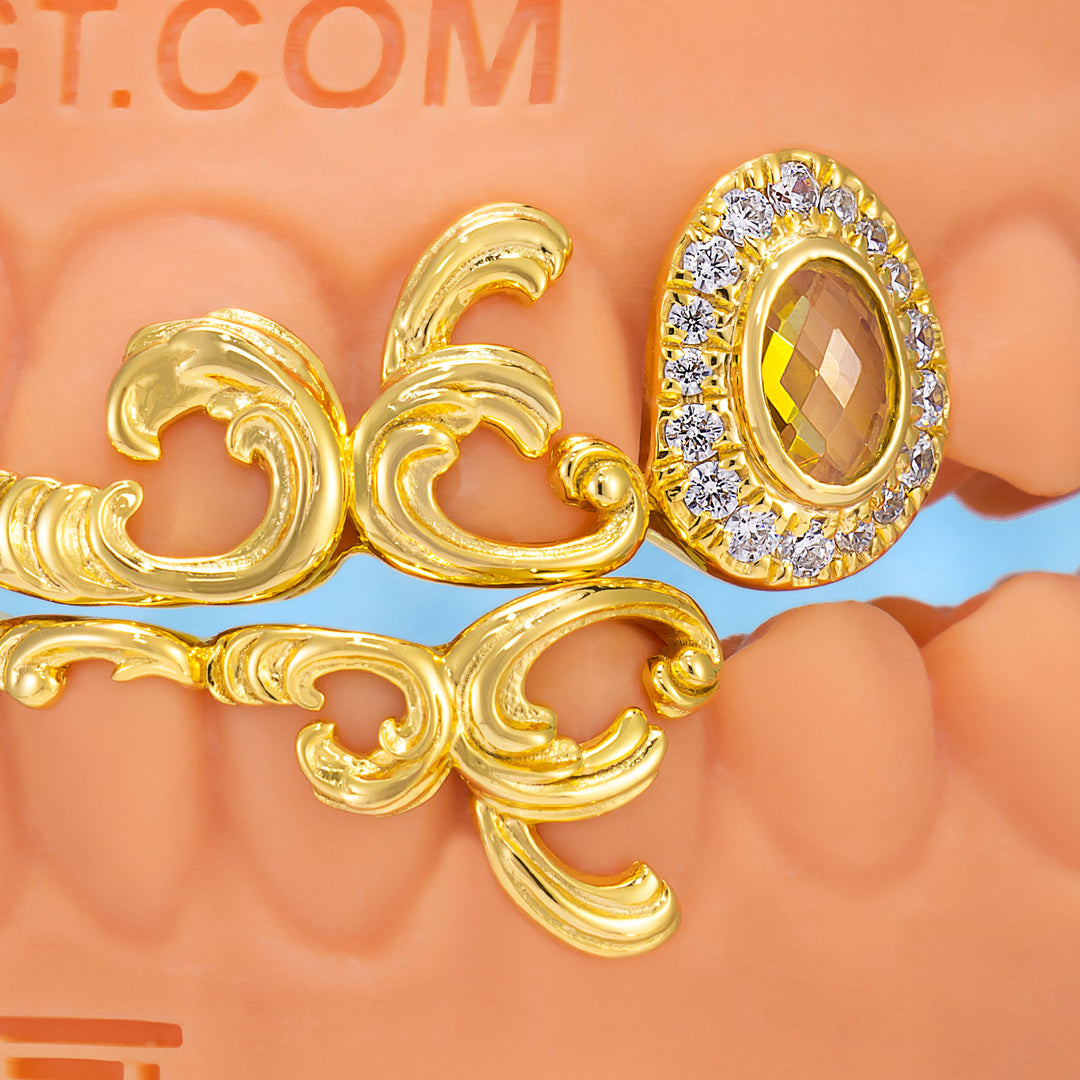 Gold Hollow Clover Grillz