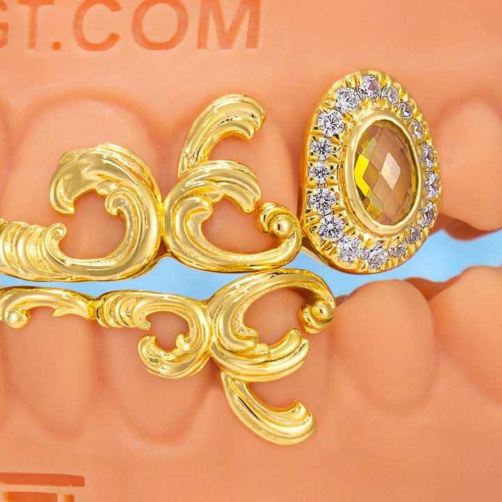 Gold Hollow Clover Grillz