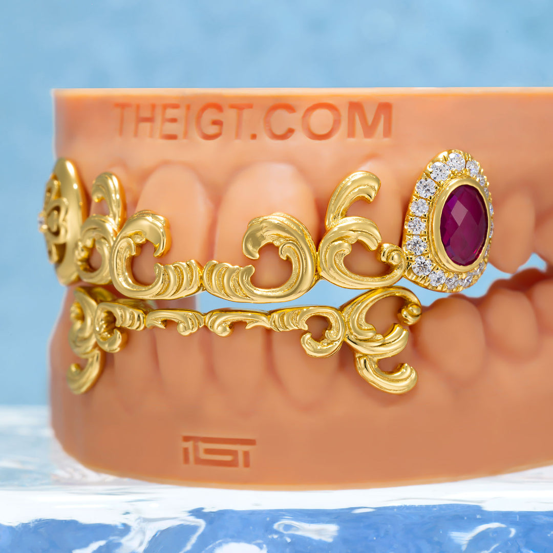 Gold Hollow Clover Grillz