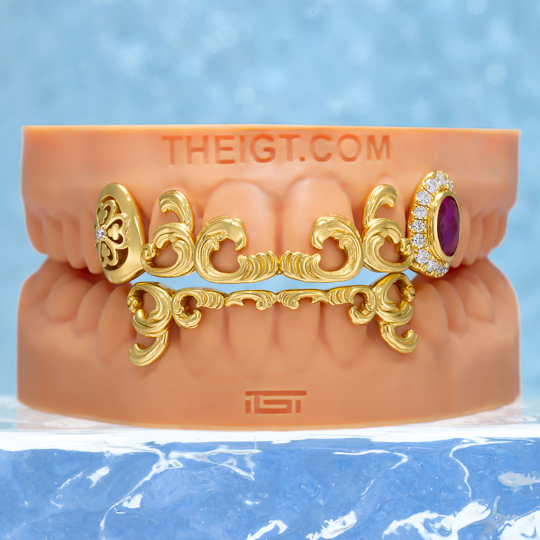 Gold Hollow Clover Grillz