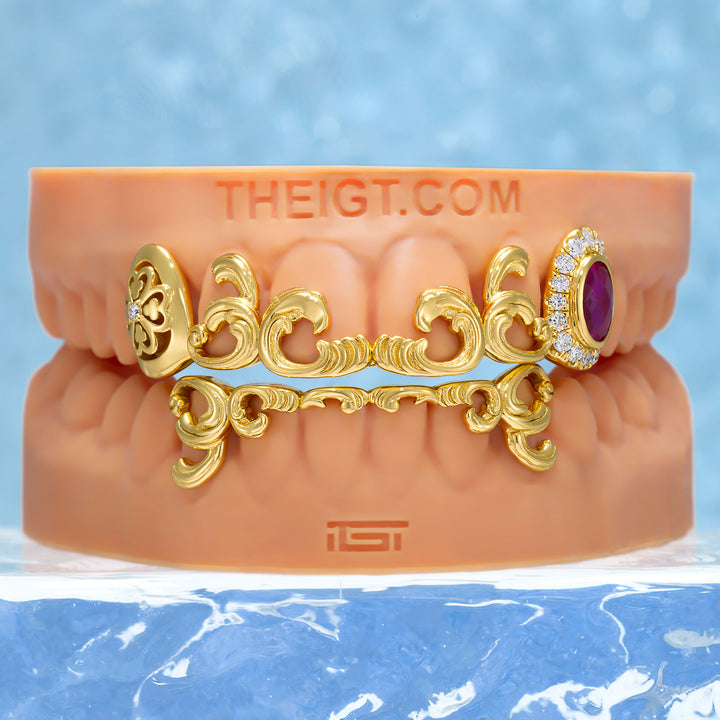 Gold Hollow Clover Grillz