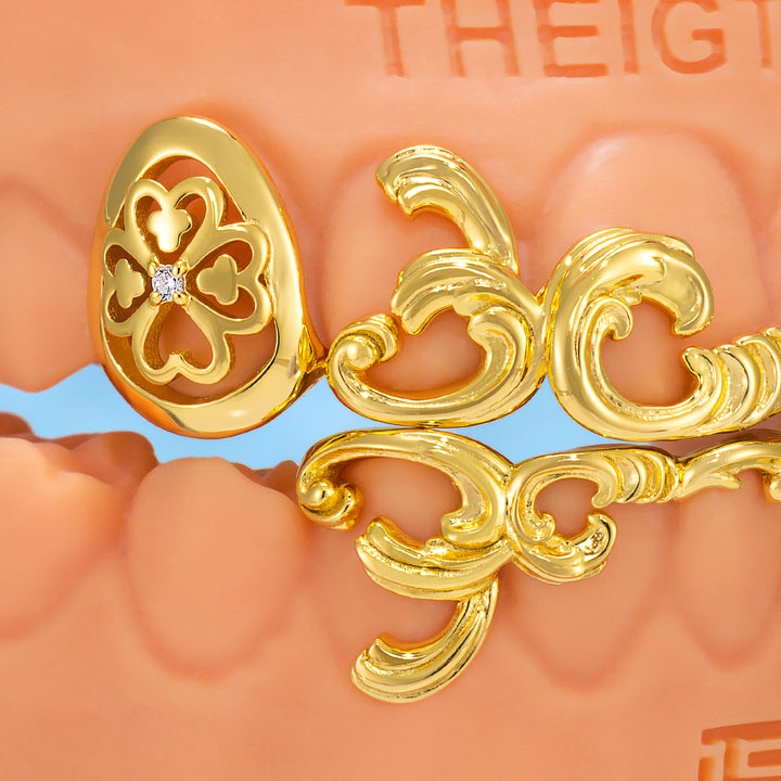 Gold Hollow Clover Grillz