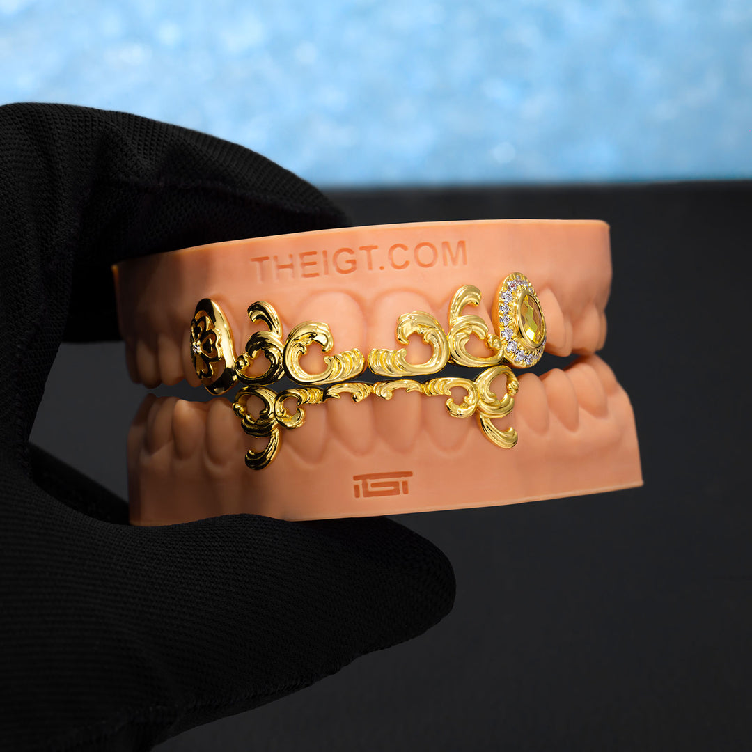 Gold Hollow Clover Grillz