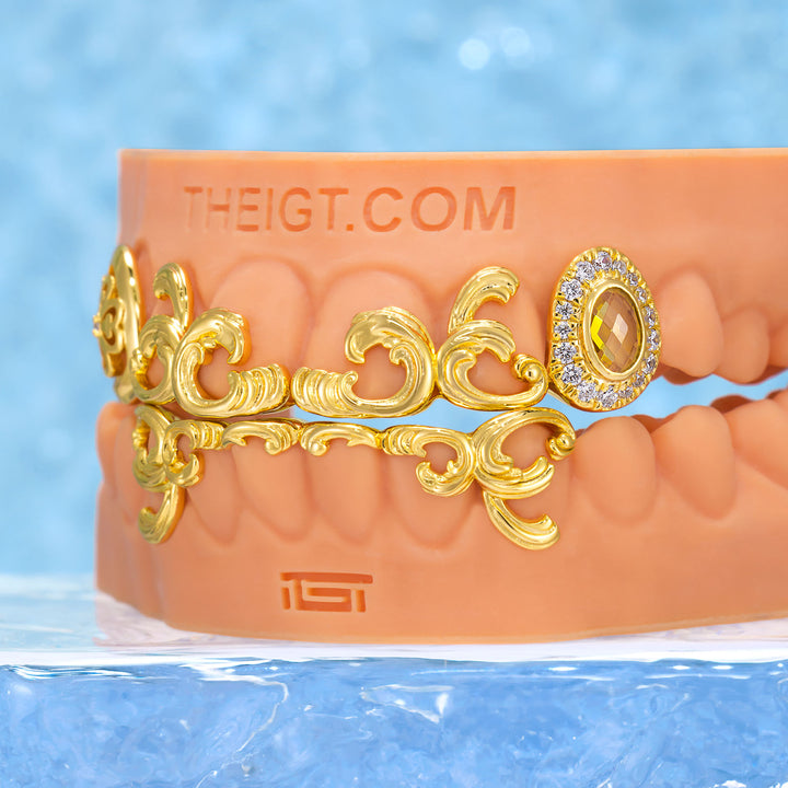 Gold Hollow Clover Grillz