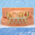 Gold Ruby Floral Open Grillz