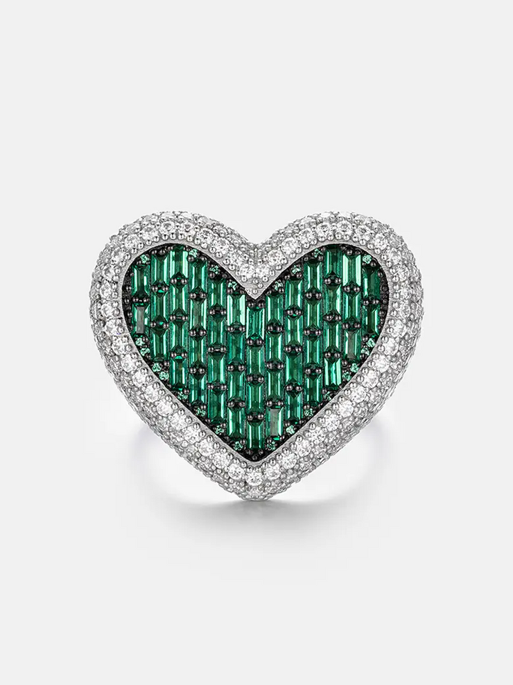 Made To Order Green Sapphire Heart Shape Ring