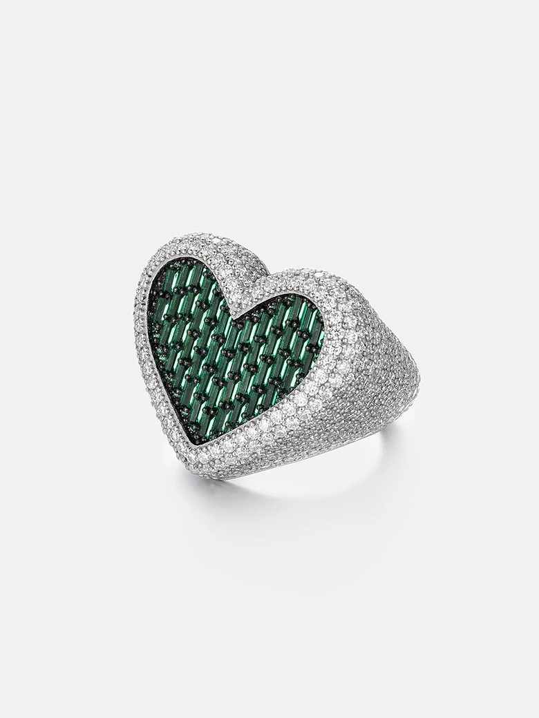 Made To Order Green Sapphire Heart Shape Ring