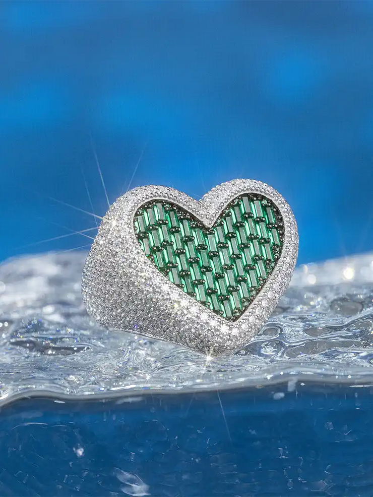 Made To Order Green Sapphire Heart Shape Ring