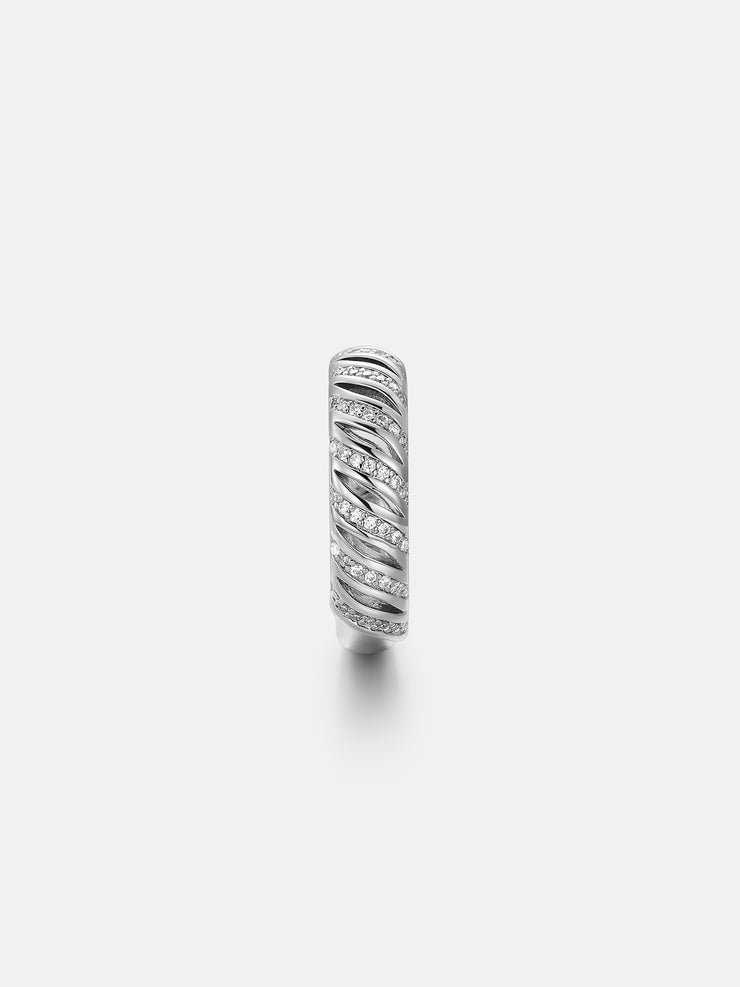 Half Moissanite Rope Band Ring