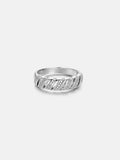 Half Moissanite Rope Band Ring