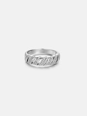 Half Moissanite Rope Band Ring