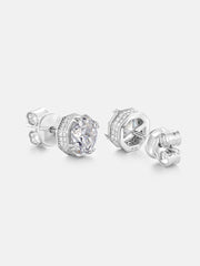 Halo Octagonal Cut Moissanite Earrings