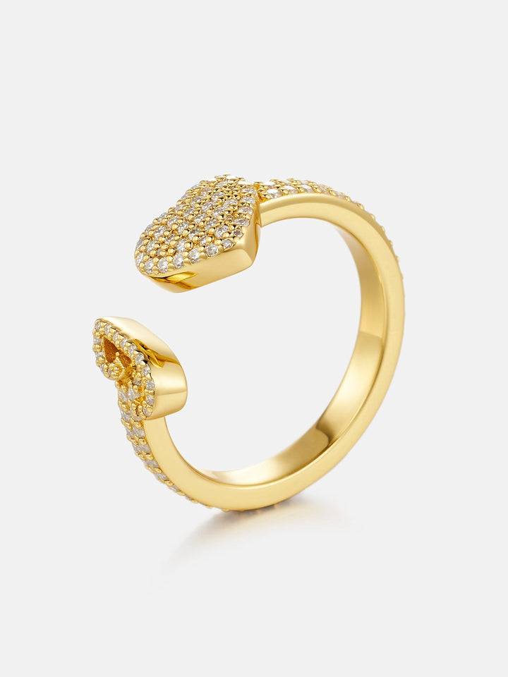Heart-Shape Moissanite Open Ring