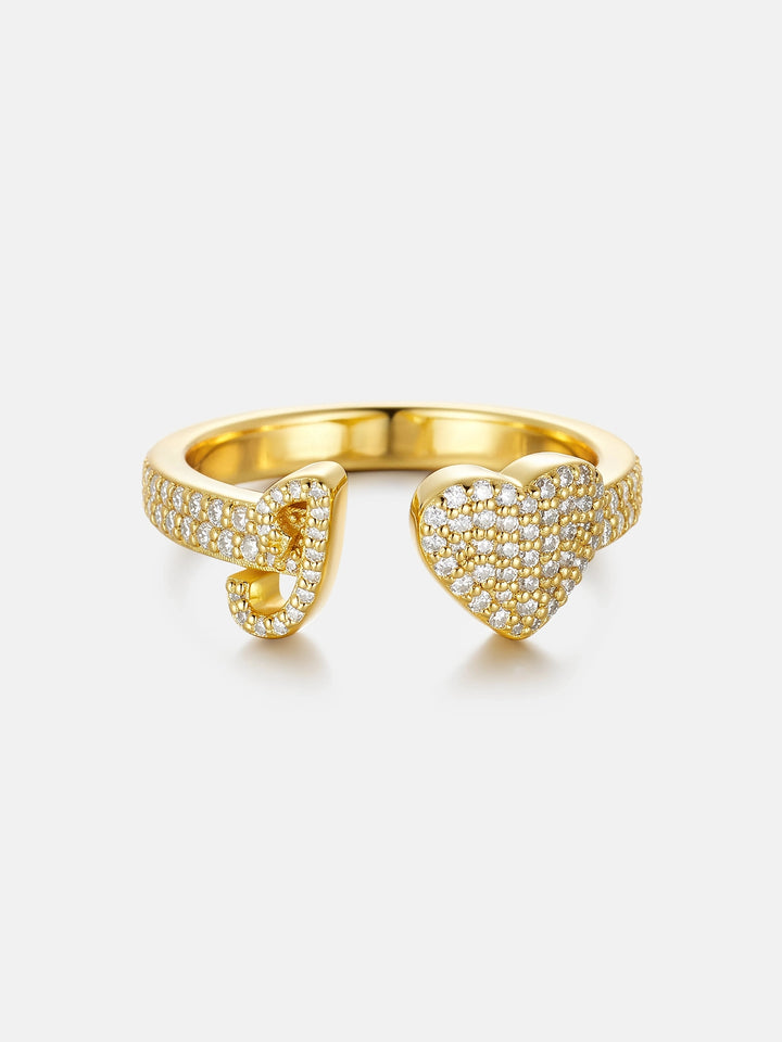 Heart-Shape Moissanite Open Ring