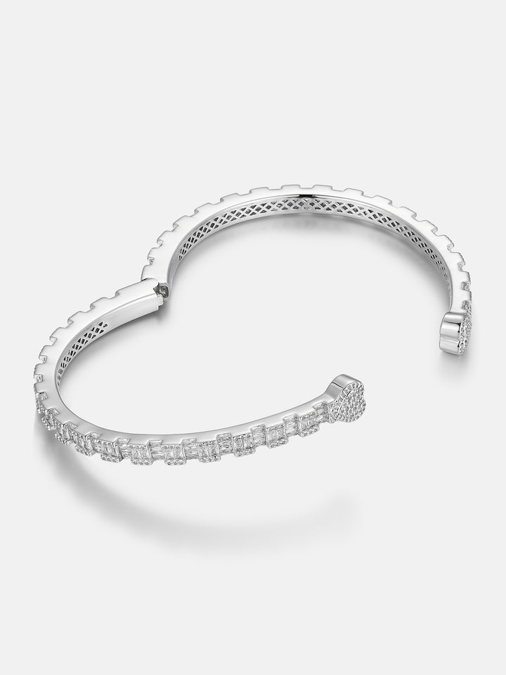 Heart Shape Baguette Moissanite Bangle Bracelet