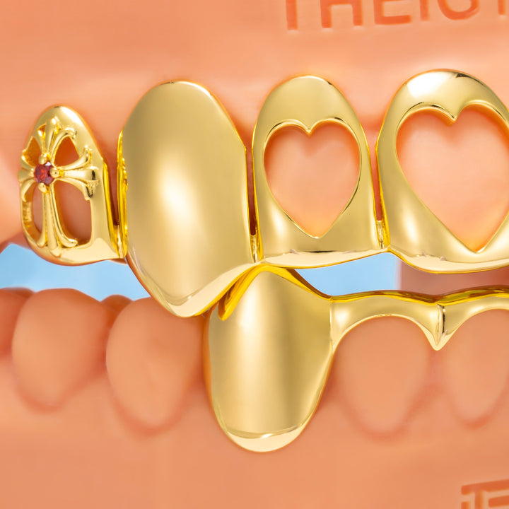 Heart & Cross Open Face Grillz