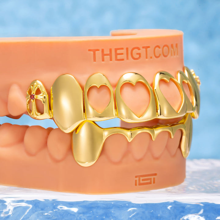 Heart & Cross Open Face Grillz