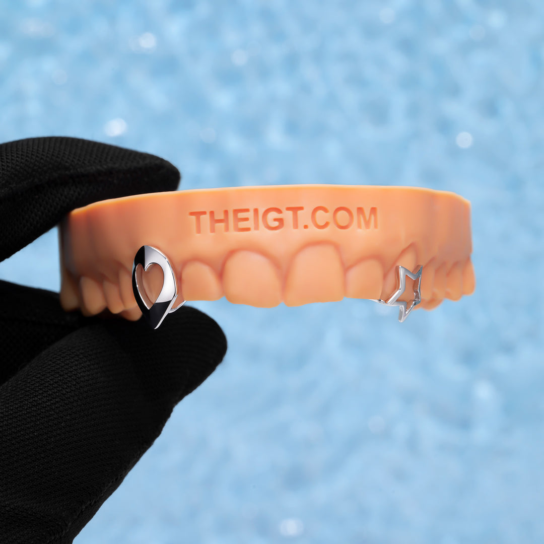 "Heart & Gap Star" Open-Face Grillz