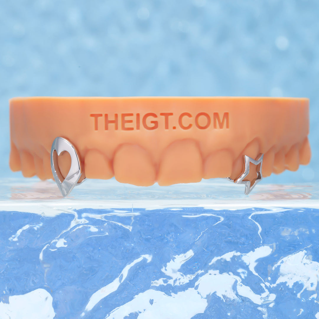 "Heart & Gap Star" Open-Face Grillz