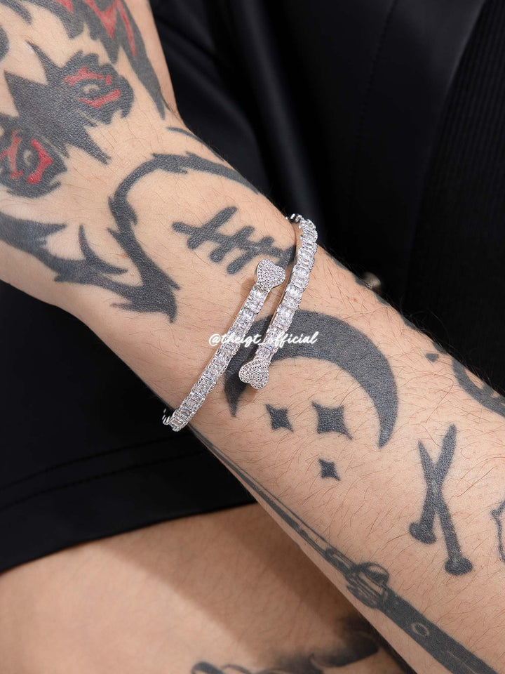 Heart Shape Baguette Moissanite Bangle Bracelet