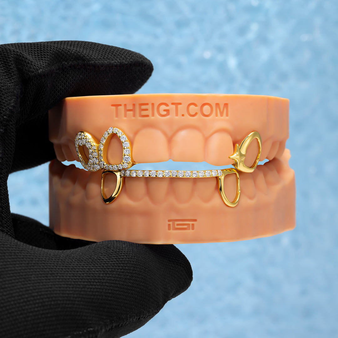 "Heart & Star" Iced Open-Face Grillz